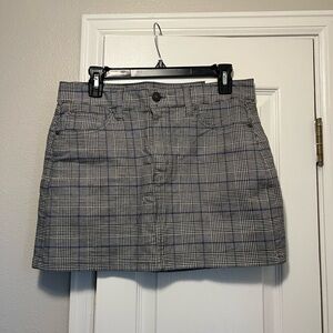 American Eagle Outfitters Plaid Mini Skirt in Black and Gray